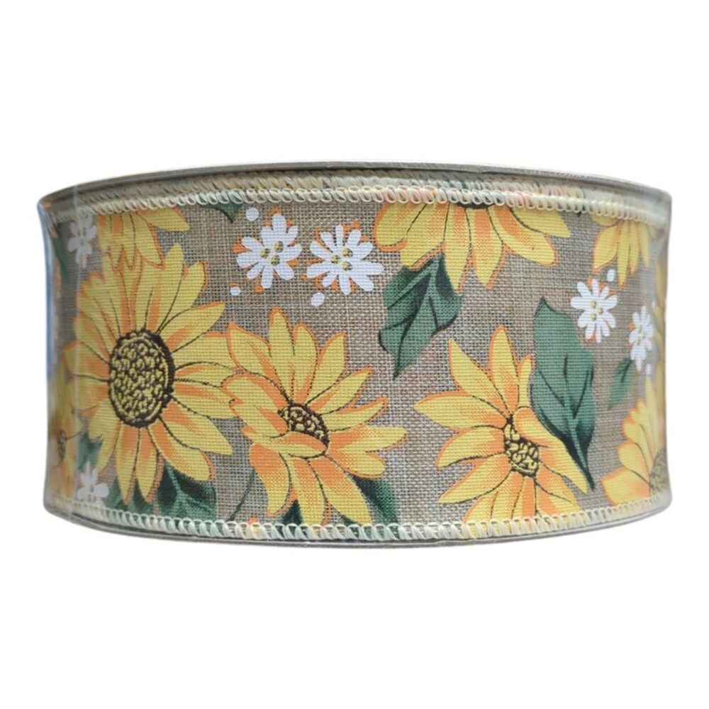 Member's Mark Premium Wired Edge Spring Ribbon, 2.5in x50Yds - Flowers